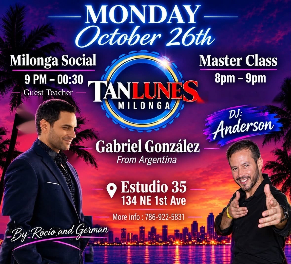TanLunes Milonga at Estudio 35 in downtown Miami
