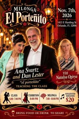 El Porteñito at Cozy studio space for social dance events.