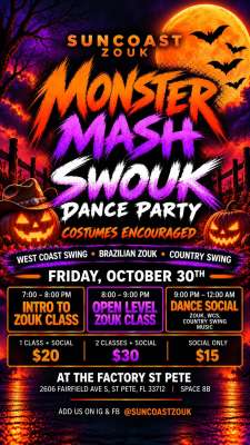 Monster Mash Swouk Dance Party at The Factory St Pete
